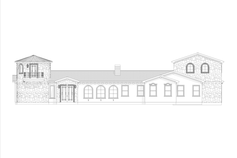 House Design - Exterior - Front Elevation 3 for Mediterranean House Plan #1127-24 - 3 bed, 3.5 bath