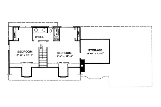 Floor Plan - Upper Floor for Country House Plan #10-232 - 3 bed, 2.5 bath