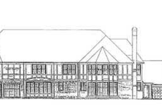 Exterior - Rear Elevation for Tudor House Plan #72-198 - 5 bed, 7 bath