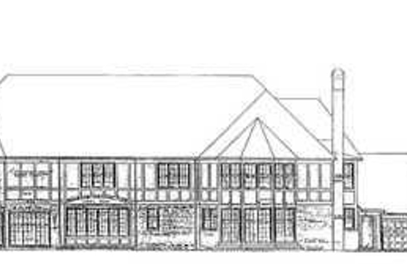 Home Plan - Exterior - Rear Elevation for Tudor House Plan #72-198 - 5 bed, 7 bath