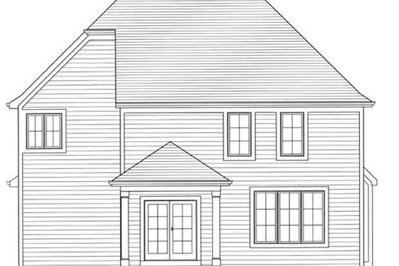 Exterior - Rear Elevation for Colonial House Plan #46-499 - 3 bed, 2.5 bath