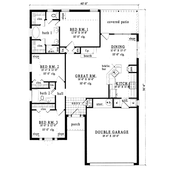 Traditional Floor Plan - Main Floor Plan #42-158