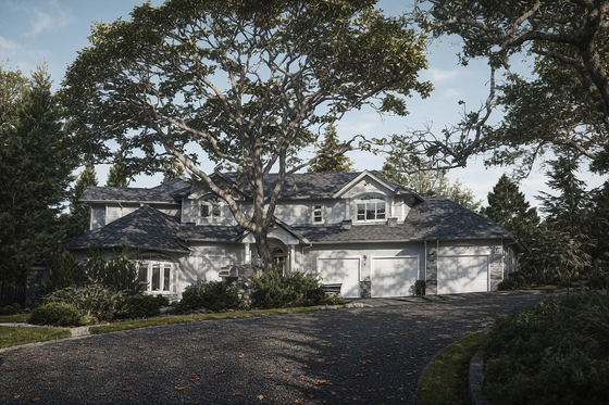 Exterior - Front Elevation 4 for Country House Plan #515-4 - 4 bed, 3 bath