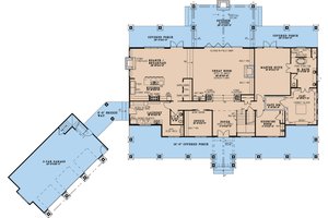 Floor Plan - Main Floor for Farmhouse House Plan #923-377 - 4 bed, 3.5 bath