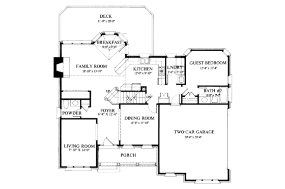 Floor Plan - Main Floor for Colonial House Plan #429-33 - 4 bed, 3.5 bath