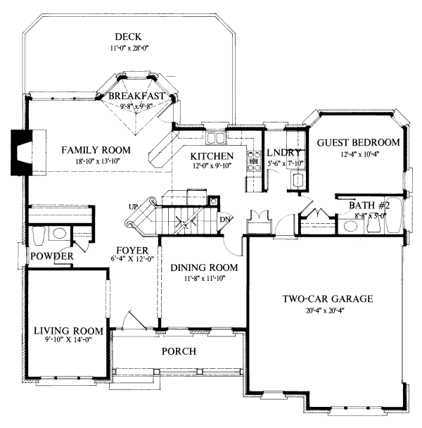 Home Plan - Colonial Floor Plan - Main Floor Plan #429-33