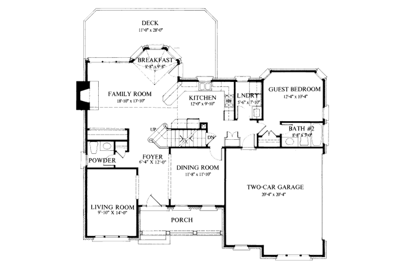 Dream House Plan - Floor Plan - Main Floor for Colonial House Plan #429-33 - 4 bed, 3.5 bath