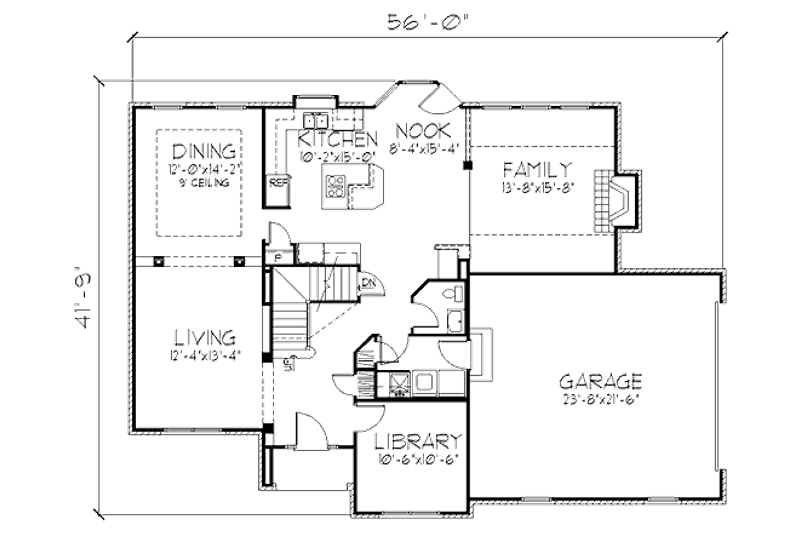 Dream House Plan - Floor Plan - Main Floor for European House Plan #320-423 - 3 bed, 2.5 bath