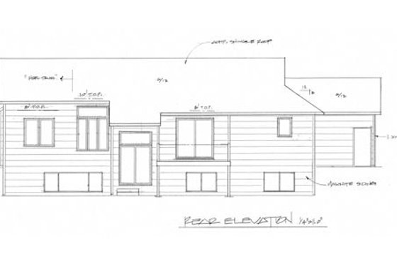 Exterior - Rear Elevation for Traditional House Plan #58-163 - 3 bed, 2 bath
