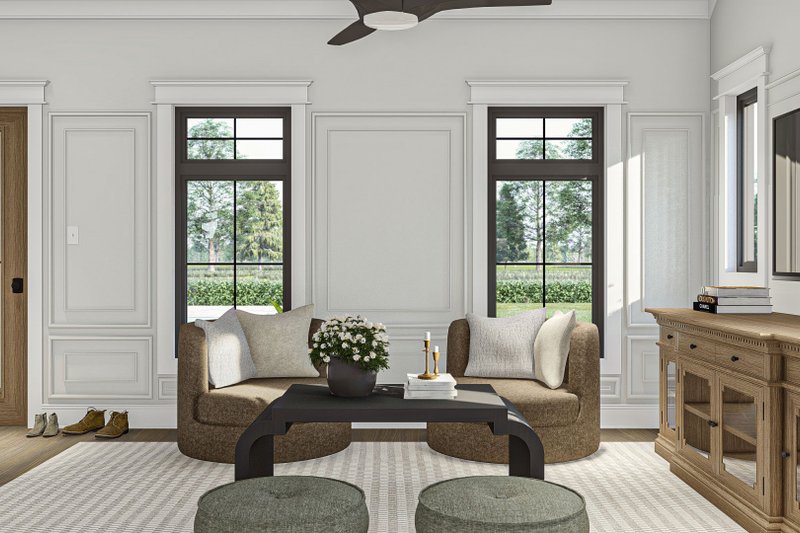 House Blueprint - Interior - Family Room 1 for Cottage House Plan #455-522 - 1 bed, 1 bath