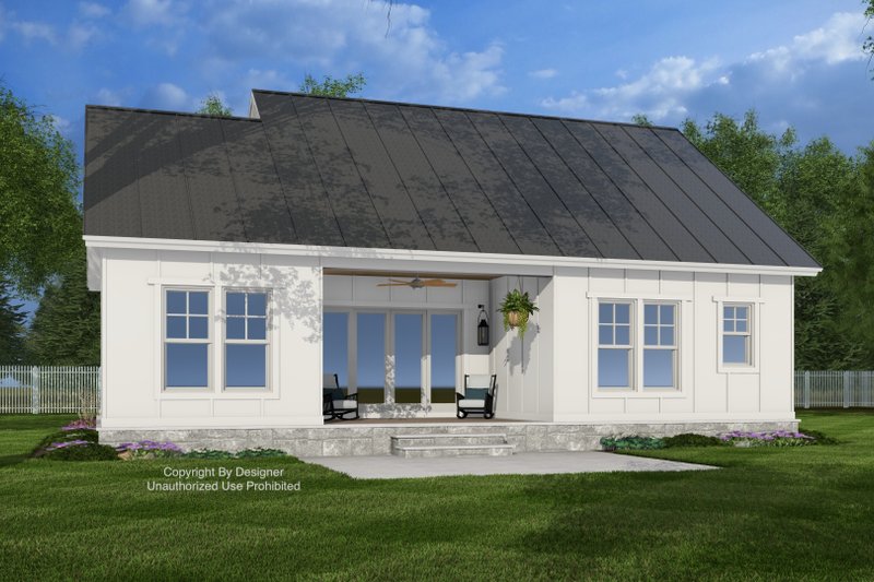 Dream House Plan - Exterior - Rear Elevation 1 for Farmhouse House Plan #51-1446 - 2 bed, 2 bath
