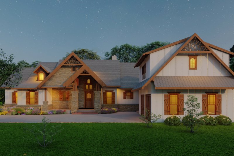 Home Plan - Exterior - Front Elevation 3 for Craftsman House Plan #54-470 - 5 bed, 4 bath