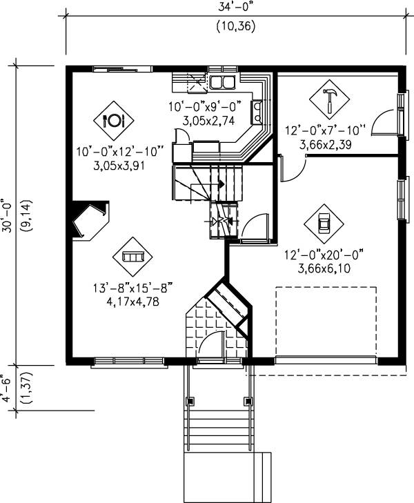 Home Plan - Traditional Floor Plan - Main Floor Plan #25-324