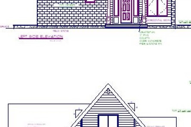 House Design - Left and Rear Elevations