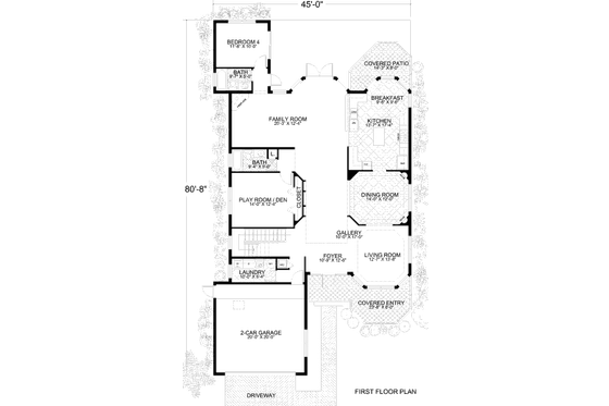 Floor Plan - Main Floor for Mediterranean House Plan #420-141 - 4 bed, 4 bath