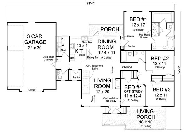 Traditional Floor Plan - Main Floor Plan #513-2067