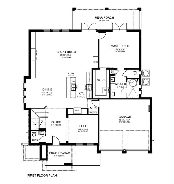 Architectural House Design - Contemporary Floor Plan - Main Floor Plan #1058-180