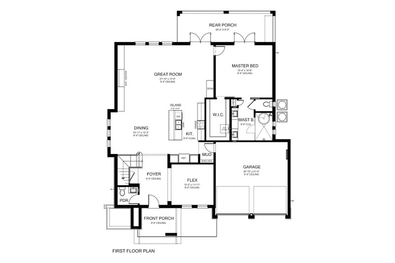 Architectural House Design - Floor Plan - Main Floor for Contemporary House Plan #1058-180 - 4 bed, 3.5 bath