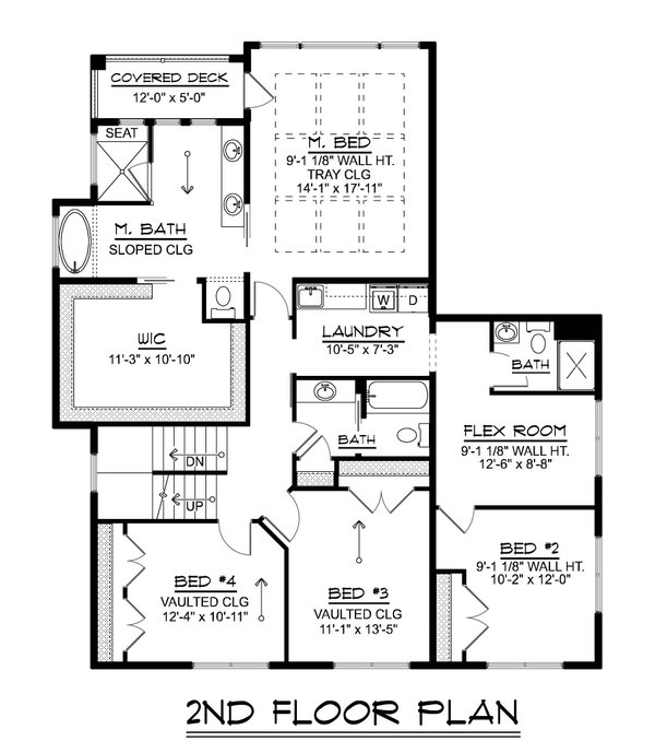 House Blueprint - Modern Floor Plan - Upper Floor Plan #1064-417