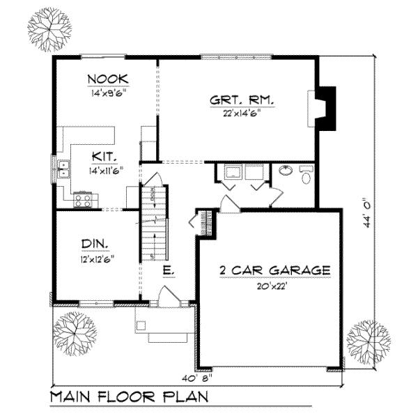 Traditional Floor Plan - Main Floor Plan #70-303