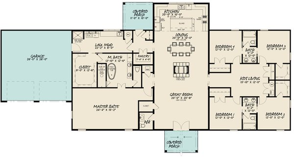 Architectural House Design - Barndominium Floor Plan - Main Floor Plan #923-213