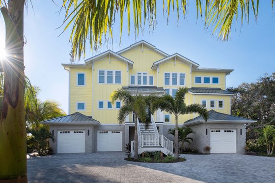 Exterior - Front Elevation 3 for Beach House Plan #938-115 - 3 bed, 3.5 bath
