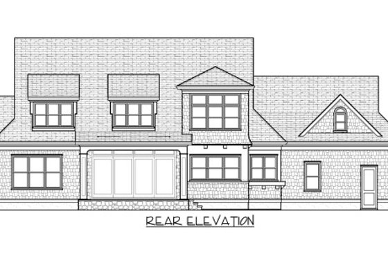 Exterior - Rear Elevation for Traditional House Plan #413-886 - 4 bed, 4.5 bath