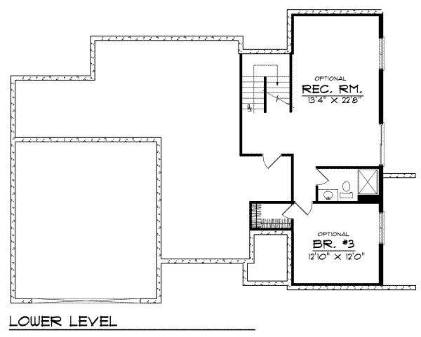 Traditional Floor Plan - Lower Floor Plan #70-143