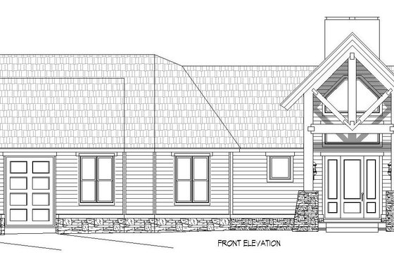 Exterior - Front Elevation 3 for Ranch House Plan #932-717 - 3 bed, 2.5 bath