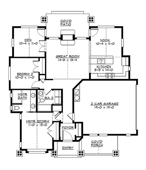 Dream House Plan - Craftsman Floor Plan - Main Floor Plan #132-194