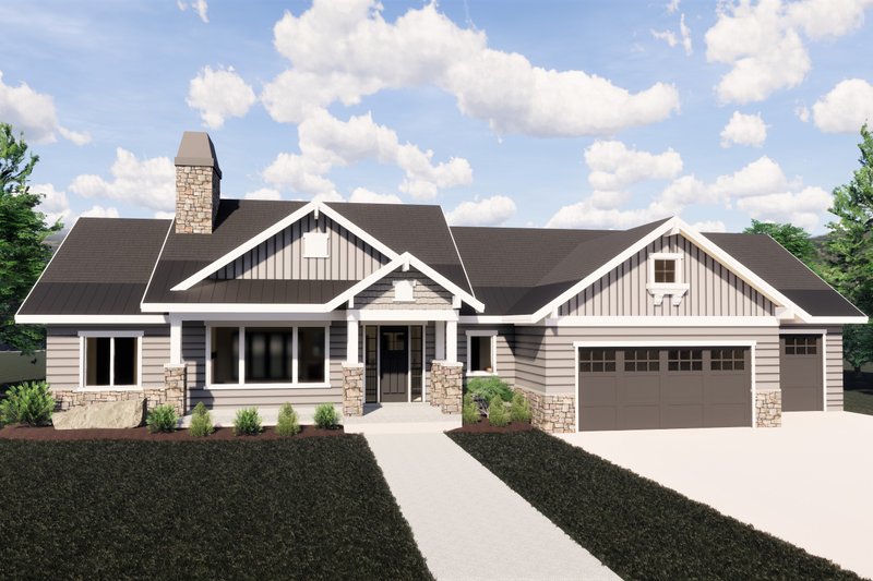 Architectural House Design - Craftsman Exterior - Front Elevation Plan #920-32