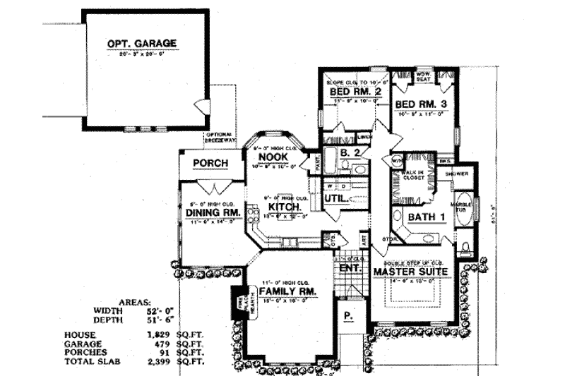 Dream House Plan - Floor Plan - Main Floor for Southern House Plan #40-278 - 3 bed, 2 bath
