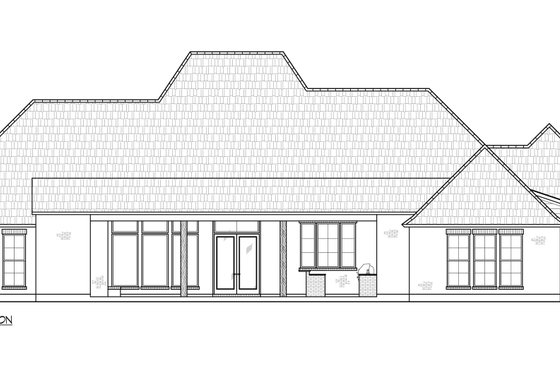 Exterior - Rear Elevation for Traditional House Plan #1074-74 - 4 bed, 3.5 bath