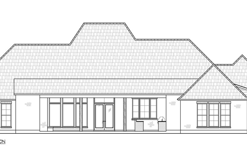House Blueprint - Exterior - Rear Elevation for Traditional House Plan #1074-74 - 4 bed, 3.5 bath
