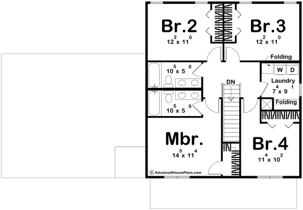 Dream House Plan - Farmhouse Floor Plan - Upper Floor Plan #455-687