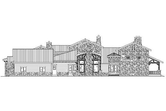 Exterior - Rear Elevation for European House Plan #5-343 - 4 bed, 4.5 bath
