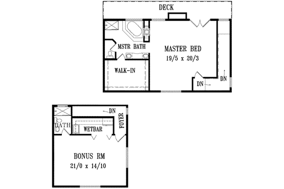 Floor Plan - Upper Floor for Traditional House Plan #1-869 - 4 bed, 4.5 bath