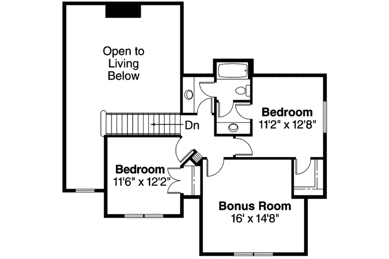 Home Plan - Floor Plan - Upper Floor for Craftsman House Plan #124-567 - 3 bed, 2.5 bath