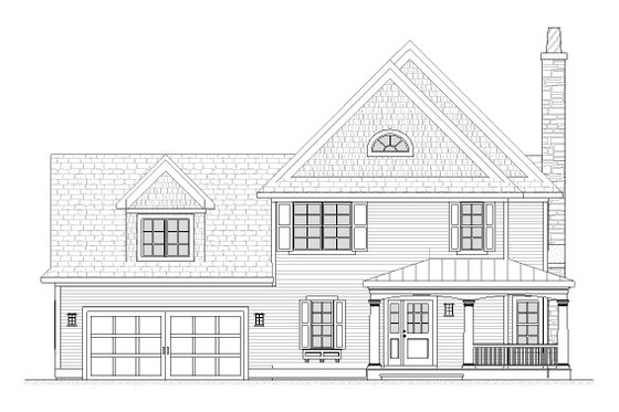Exterior - Front Elevation 3 for Traditional House Plan #901-81 - 4 bed, 3.5 bath