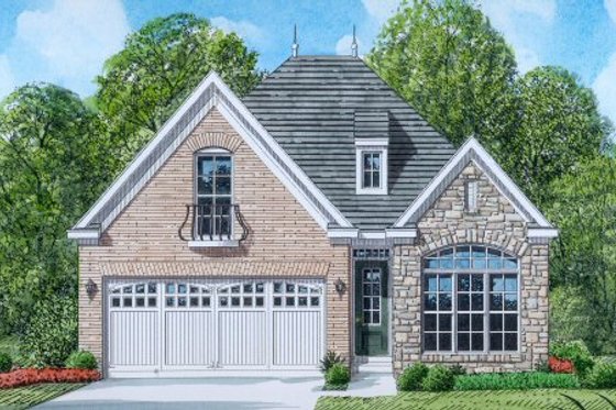 Exterior - Front Elevation for European House Plan #424-303 - 3 bed, 2.5 bath