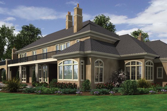 Exterior - Rear Elevation 2 for European House Plan #48-624 - 8 bed, 6.5 bath