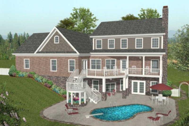 House Plan Design - Exterior - Outdoor Living for Traditional House Plan #56-585 - 4 bed, 3.5 bath