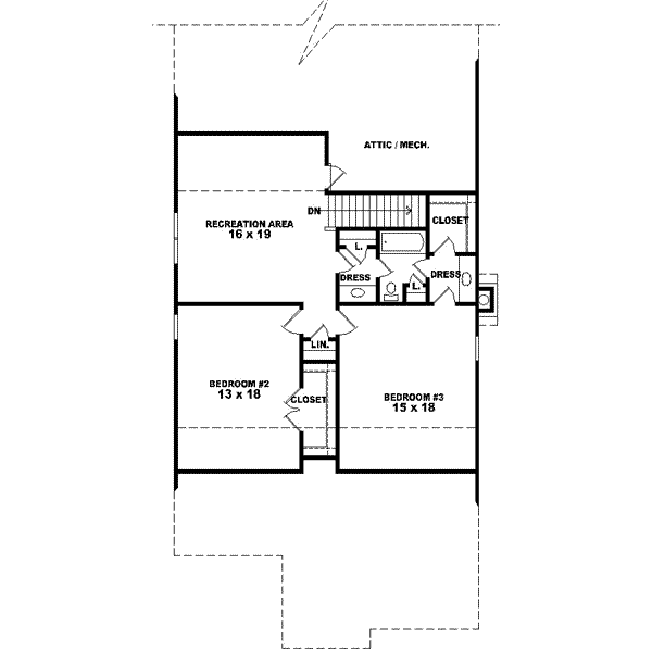 Tudor Floor Plan - Upper Floor Plan #81-421