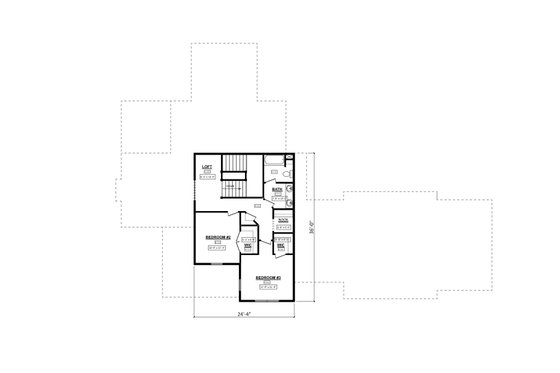 Floor Plan - Upper Floor for Traditional House Plan #1089-14 - 3 bed, 2.5 bath