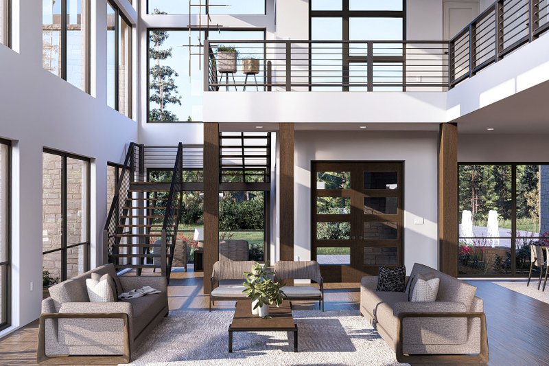 House Blueprint - Interior - Family Room for Modern House Plan #455-356 - 3 bed, 2.5 bath