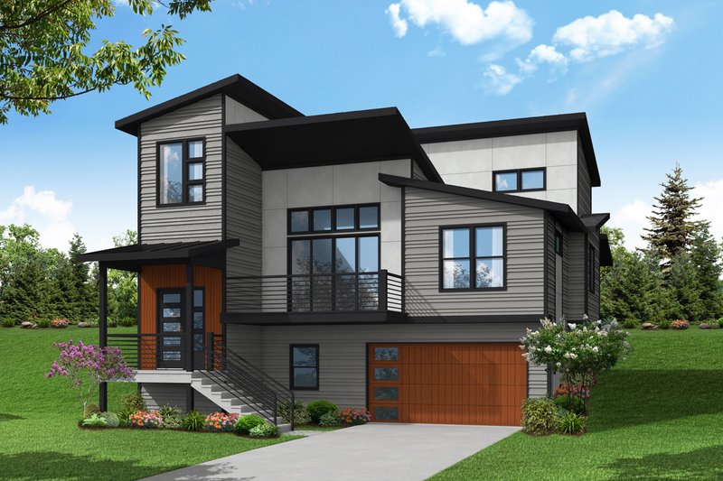 House Blueprint - Modern Exterior - Front Elevation Plan #124-1282
