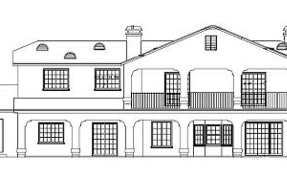 Exterior - Rear Elevation for Mediterranean House Plan #1-703 - 4 bed, 3.5 bath