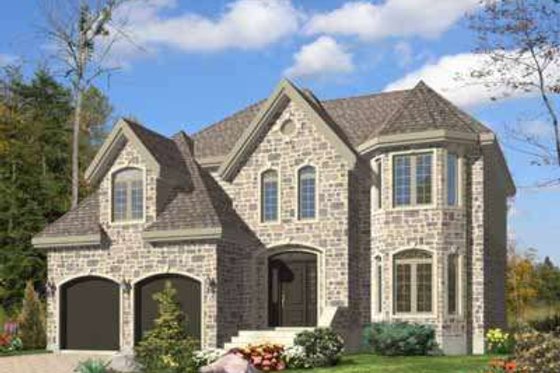 Exterior - Front Elevation for European House Plan #138-172 - 3 bed, 2.5 bath