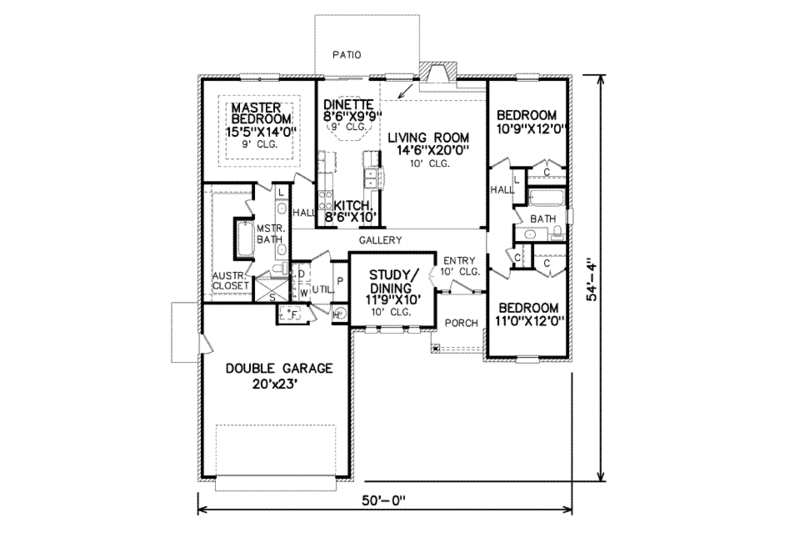 Traditional Style House Plan - 3 Beds 2 Baths 1656 Sq/Ft Plan #65-173 ...