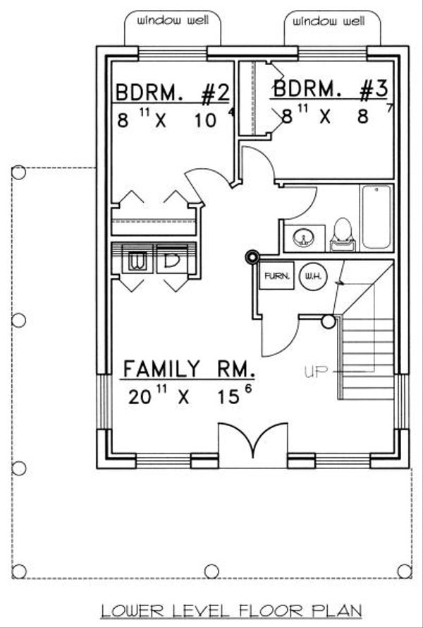 Log Floor Plan - Lower Floor Plan #117-107